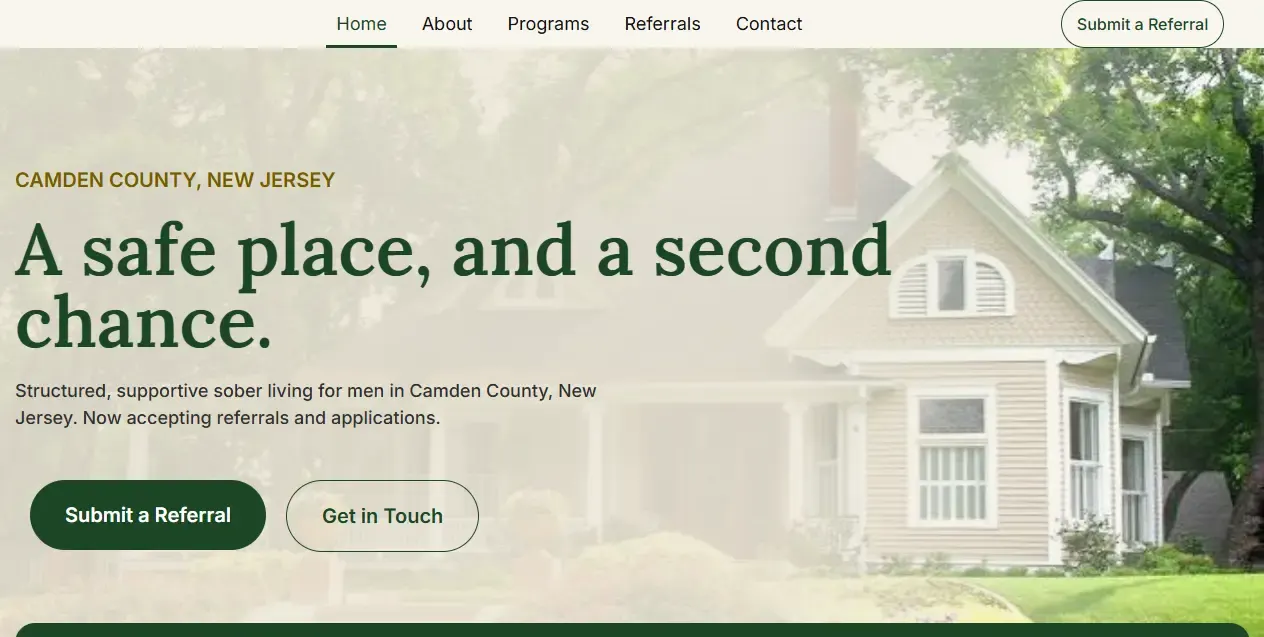 The Restore Your Destiny homepage, showing the admissions headline and referral call to action.